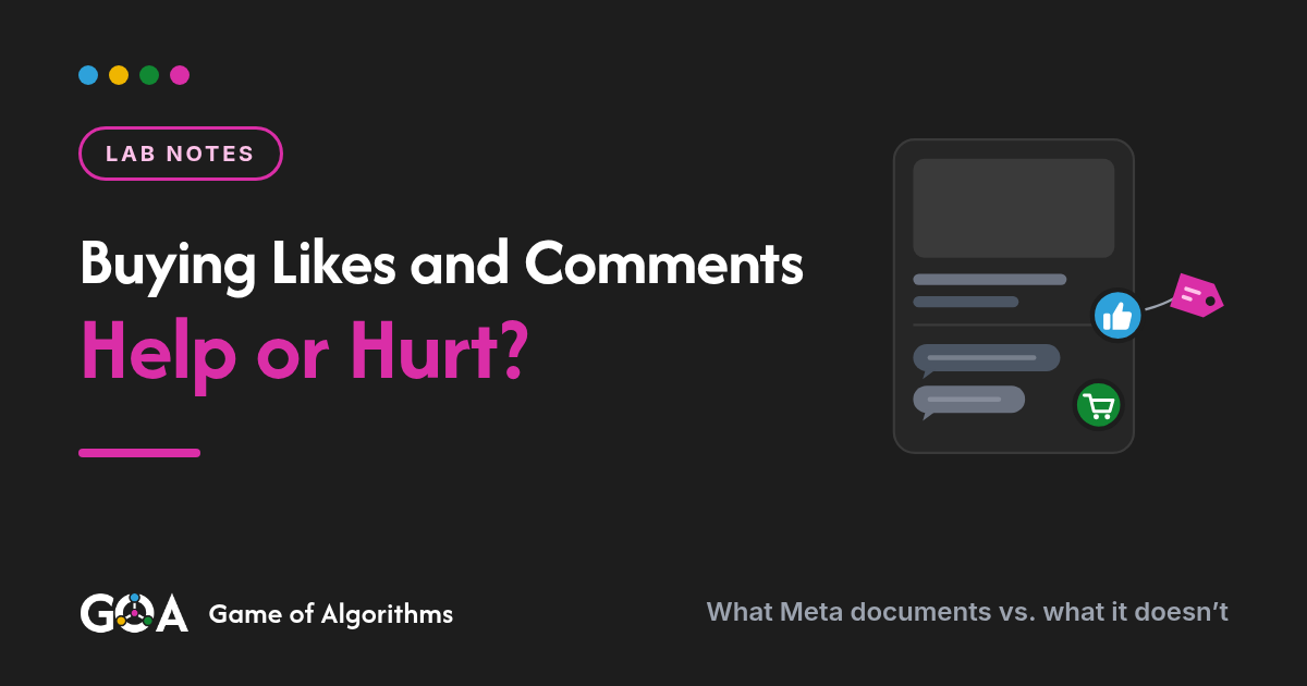 Buying Likes and Comments: Help or Hurt? GOA Lab Notes